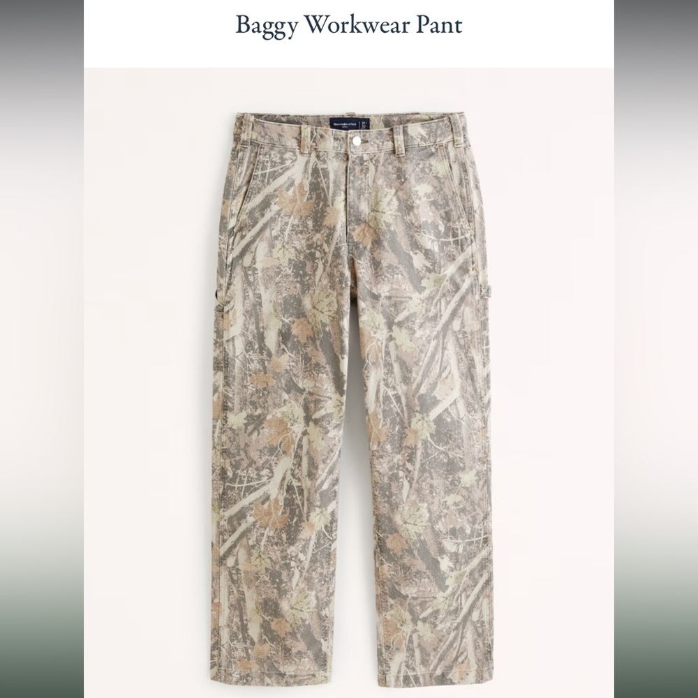 Abercrombie and Fitch Baggy Workwear Pant 28/28 camouflage